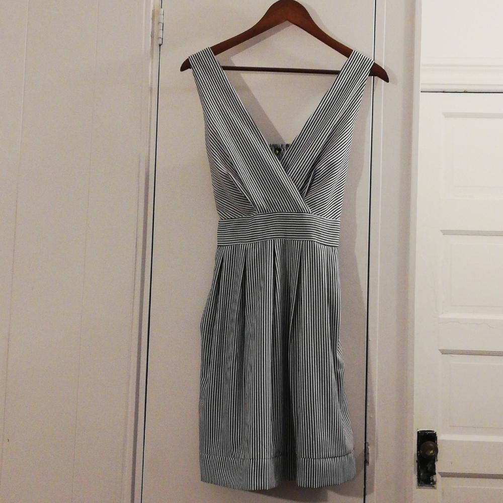 White and navy dress